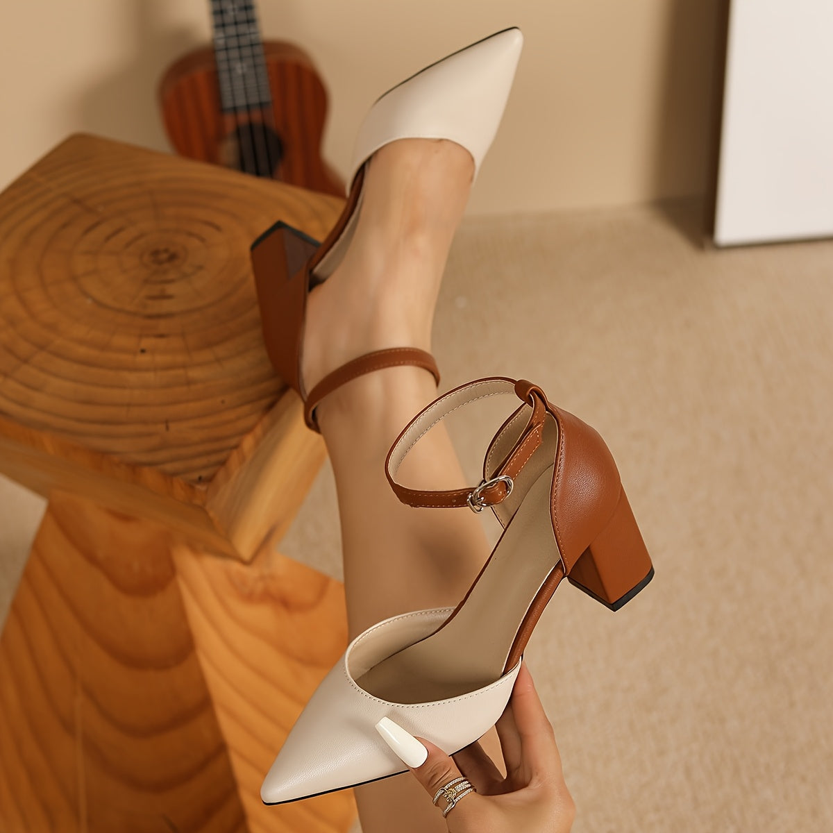 Marielle | Two Tone Strap Heels