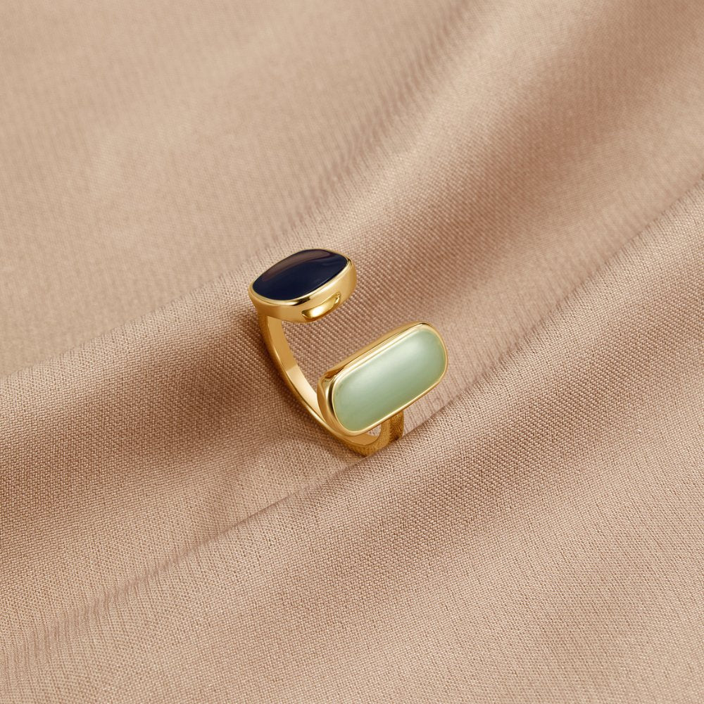 Anillo Envoltura con Aguamarina