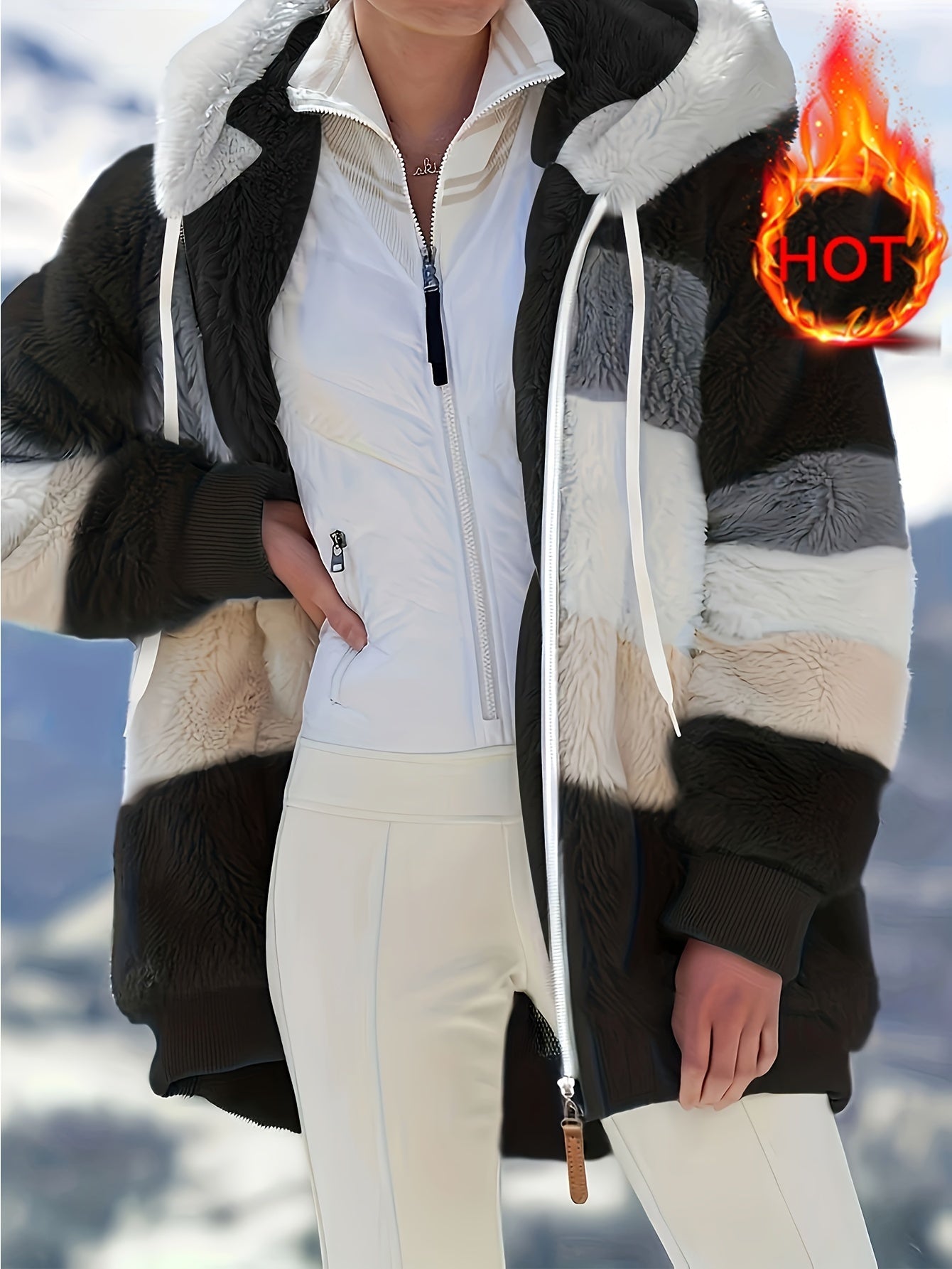 Serena | Plush coat with hood
