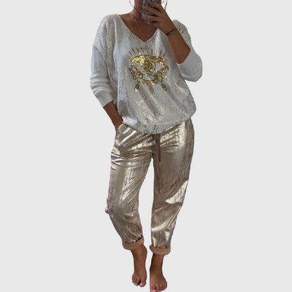 Arlise - Conjunto elegante y casual de dos piezas
