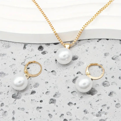 Conjunto de joyas Golden Grace Pearl | Oro