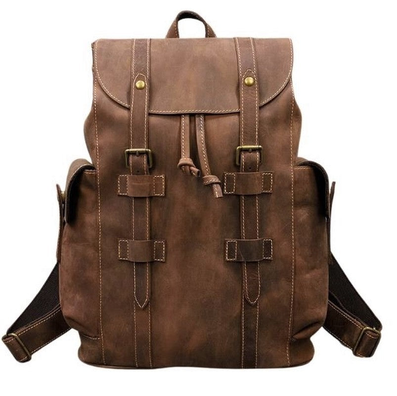 Mochila de cuero espaciosa