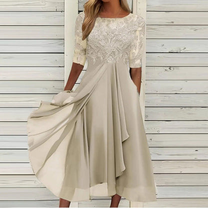 Zaria | El Halagador Vestido Midi de Encaje