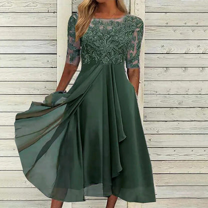 Zaria | El Halagador Vestido Midi de Encaje