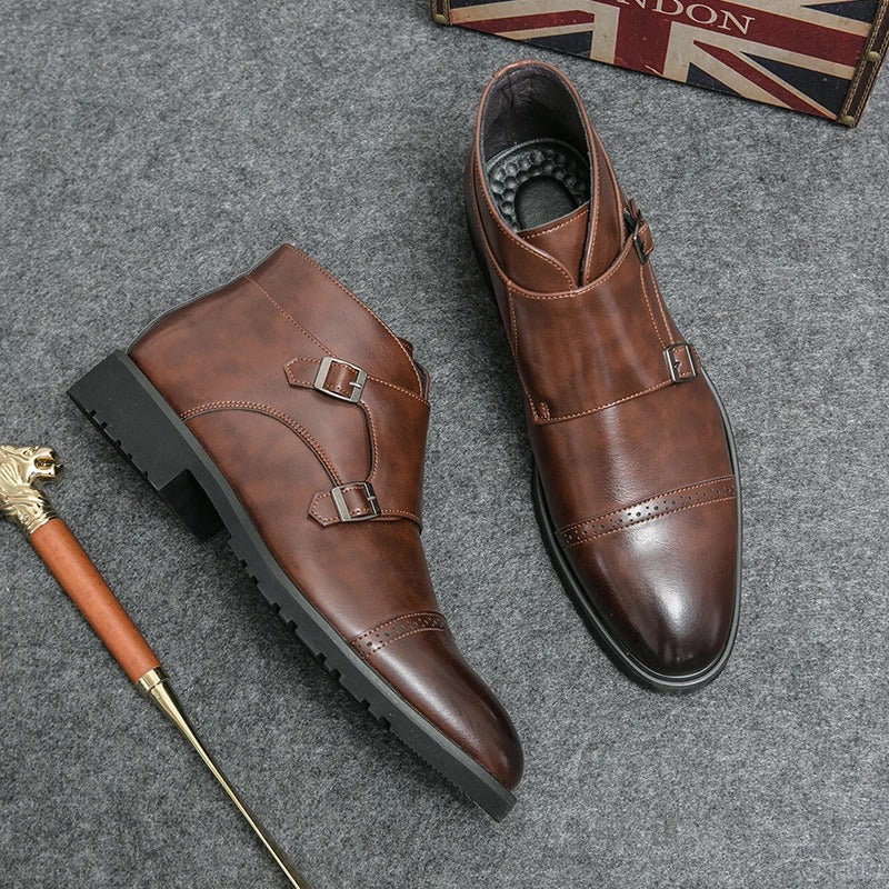 Parker | Botas de Doble Hebilla de Cuero Sintético