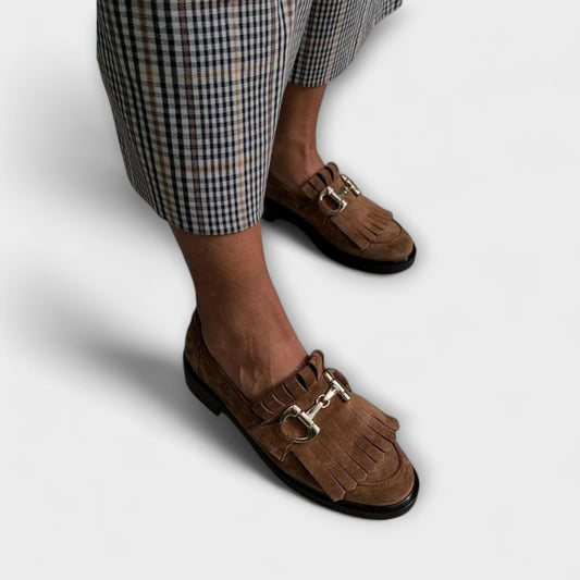 Fleur™ | Mocasín Marrón con Punta Redonda