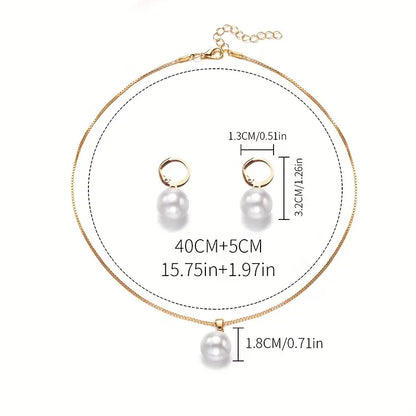 Conjunto de joyas Golden Grace Pearl | Oro