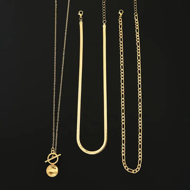Collar de capas con monedas texturizadas Savira | Oro