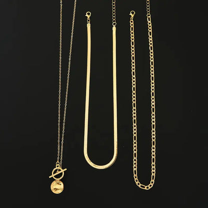 Collar de capas con monedas texturizadas Savira | Oro