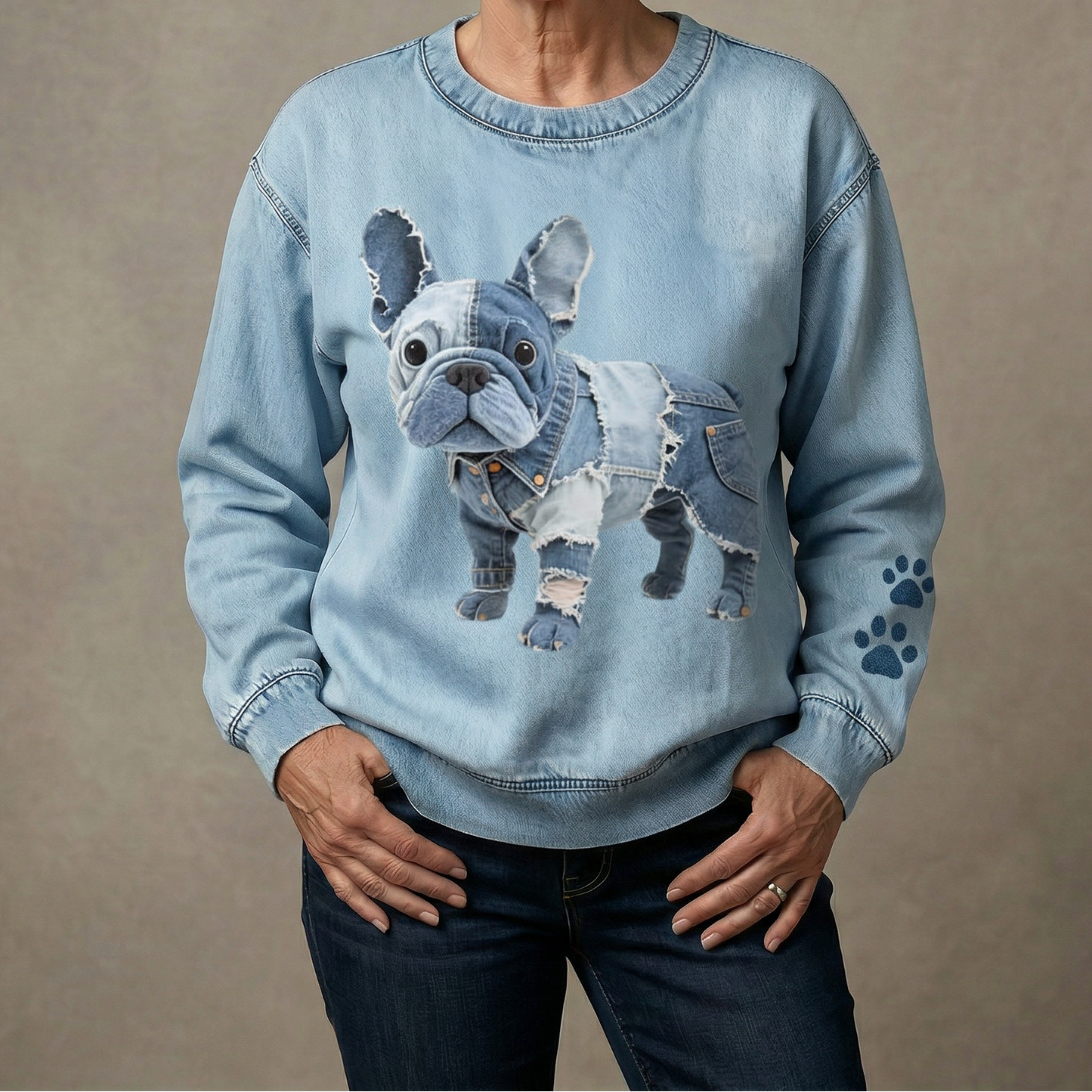 Bella - Sudadera con Capucha Patchwork de Bulldog Francés