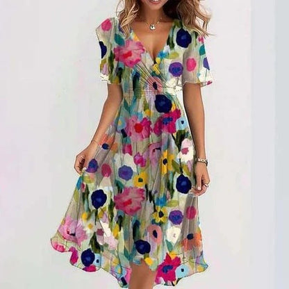 Harper | Vestido Midi Envolvente de Cuello en V para Mujer