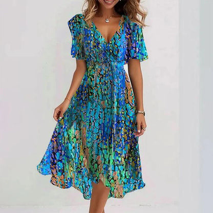 Harper | Vestido Midi Envolvente de Cuello en V para Mujer