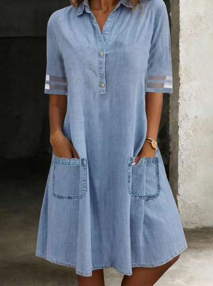 Lucía - Vestido de mezclilla que resalta la silueta