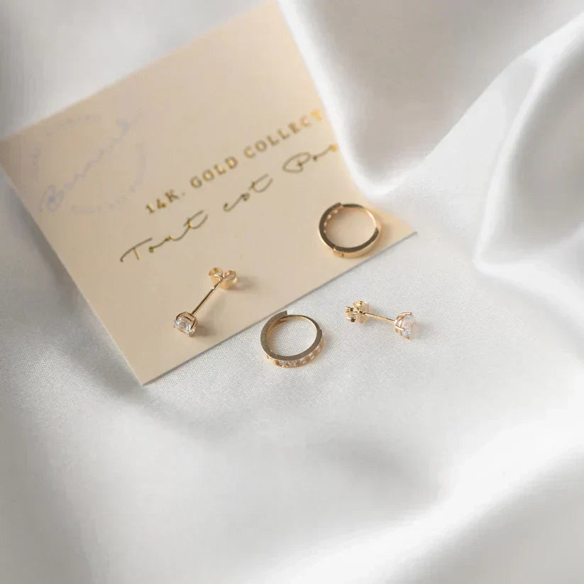 Pendientes con piedras Larmes de Lune | Oro
