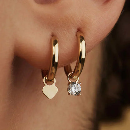 Pendientes de aro con piedras Larmes de Lune | Oro