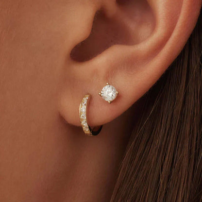 Conjunto de pendientes de piedra Dara Brillane | Oro