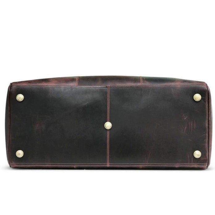 Bolsa de fin de semana de cuero Hunter marrón oscuro