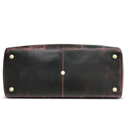 Bolsa de fin de semana de cuero Hunter marrón oscuro