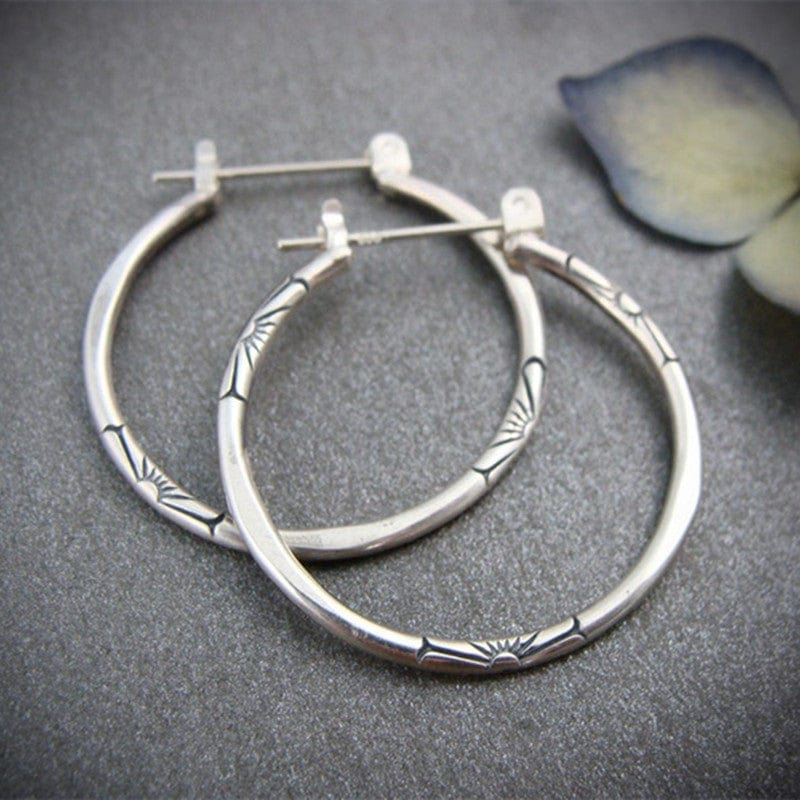 Pendientes de aro de plata vintage