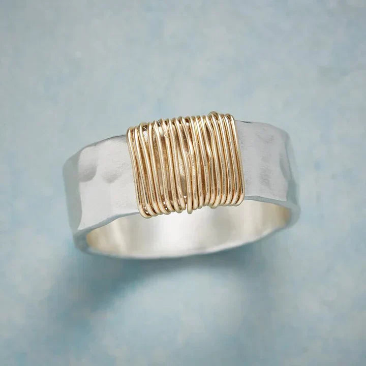 INES | Anillo vintage en oro y plata