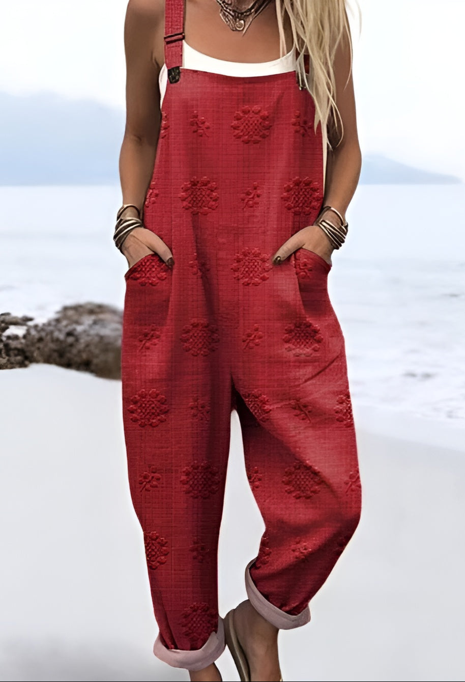 Lynn | Pantalón de tirantes con estampado de palisandro
