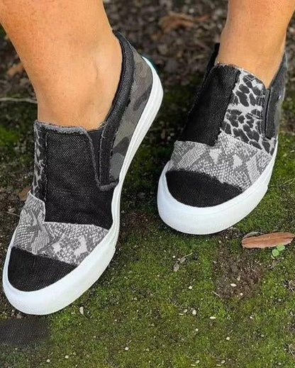 Quinny  | Casual Leopard Print Canvas Shoes