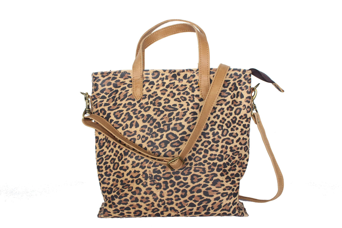 Cartera Kika con estampado de animal y asas marrones