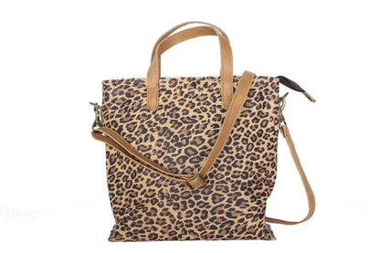 Cartera Kika con estampado de animal y asas marrones
