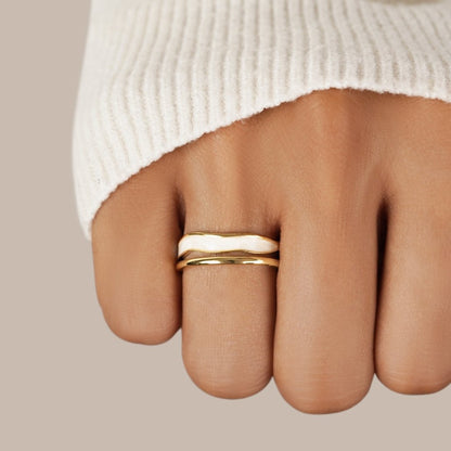 Anillo Dorado Sahara en Capas