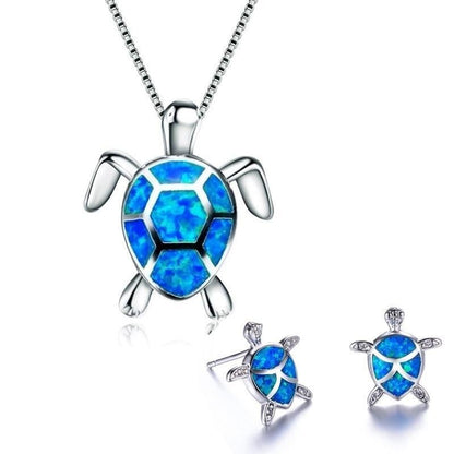 Conjunto de Joyería de Tortuga Marina Ópalo