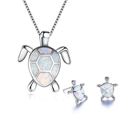 Conjunto de Joyería de Tortuga Marina Ópalo