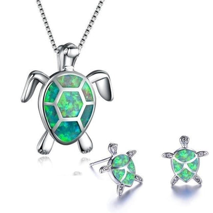 Conjunto de Joyería de Tortuga Marina Ópalo
