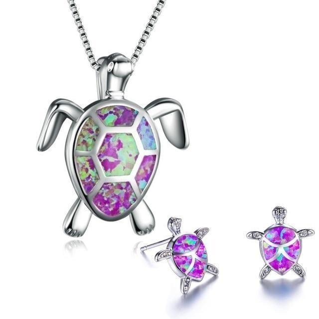 Conjunto de Joyería de Tortuga Marina Ópalo
