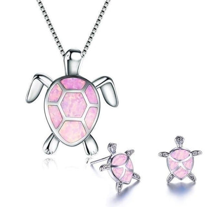 Conjunto de Joyería de Tortuga Marina Ópalo