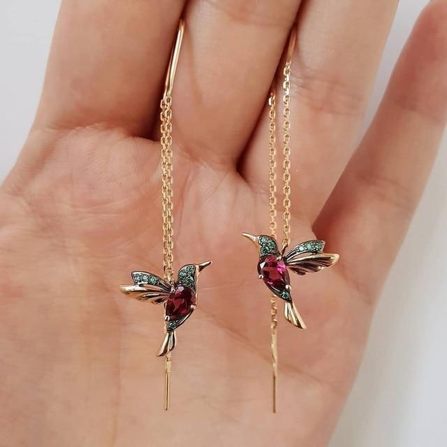 Pendientes de Colibrí con Circonita