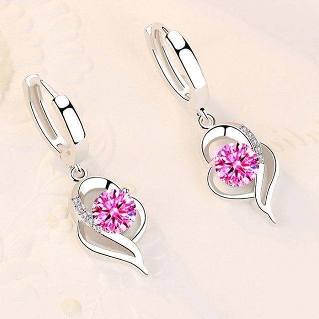 Pendientes de Plata Floral con Circonita