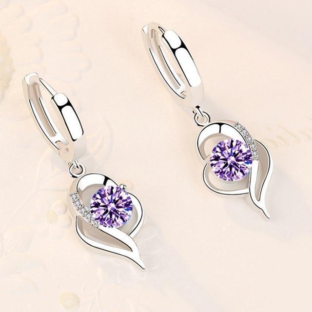 Pendientes de Plata Floral con Circonita