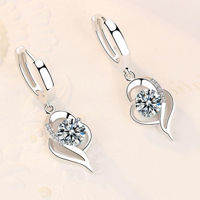 Pendientes de Plata Floral con Circonita