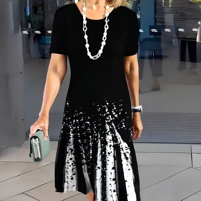 Dalia™ - Women's Pleated Dress with Colour Blocks